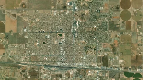 Clovis City Map Zoom (NM, USA) from Space to Earth (no pin, no text) Stock Footage 339747681