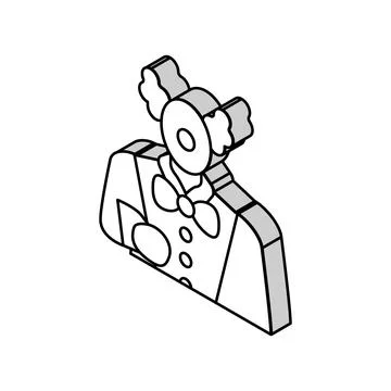 Clown amusement park worker isometric icon vector illustration Stock Illustration