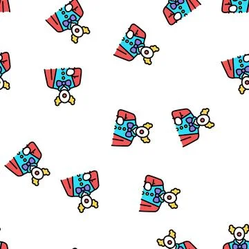 Clown amusement park worker vector seamless pattern Illustrazione stock