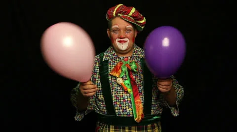 Clown and balloon Stock Footage 23020032