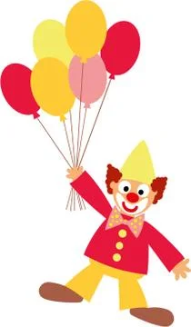 Clown and balloons Stock Illustration