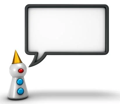 Clown and blank speech bubble - 3d rendering Illustrazione stock