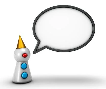 Clown and blank speech bubble - 3d rendering Stock-Illustration