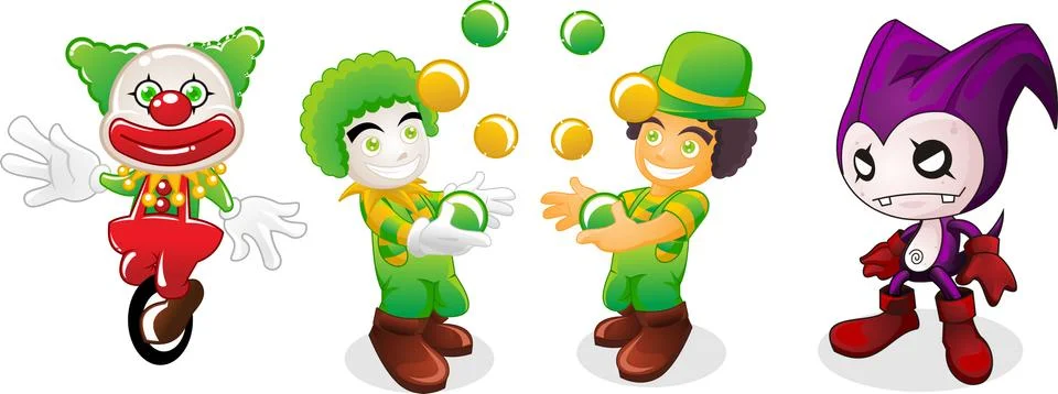 Clown and Jester Stock Illustration