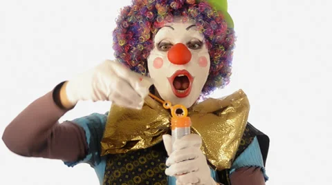 Clown and soap bubbles Video stock 32157645