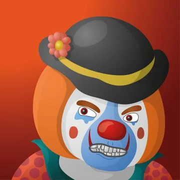 Clown angry Illustrazione stock