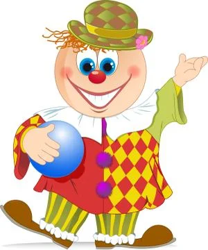 Clown with a ball in hand Stock Illustration