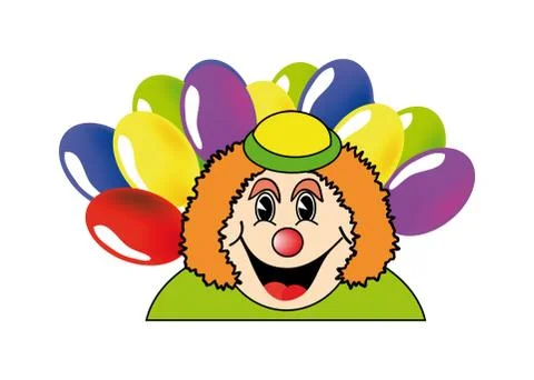 Clown with balloons Stock Illustration