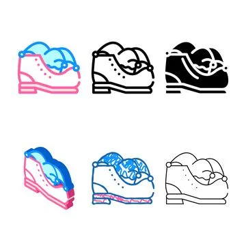 Clown boot concepts and hat color icon vector Stock Illustration