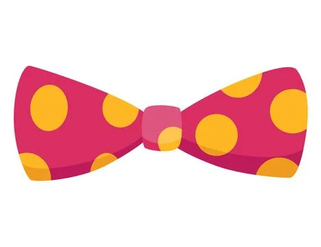 Clown bow tie with dots on it. Circus dress element Illustrazione stock