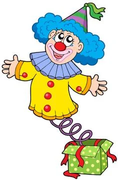 Clown from box Stock Illustration