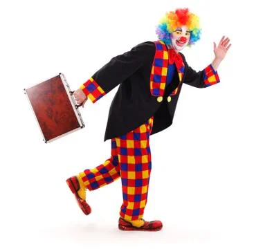 Clown with briefcase Stock Photos