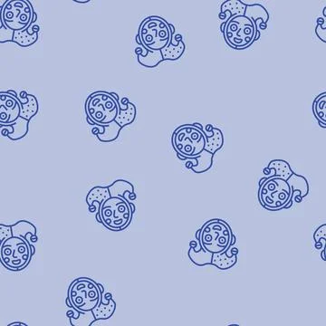 Clown carnival show line seamless pattern Stock Illustration