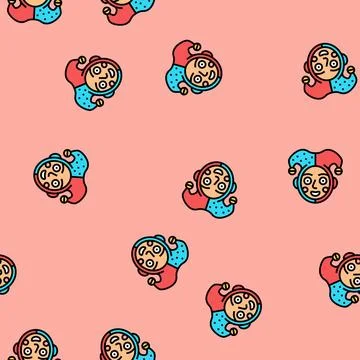 Clown carnival show vector seamless pattern Stock Illustration