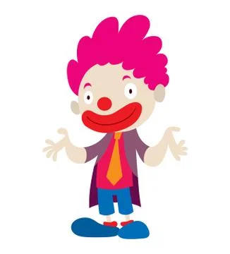 Clown character vector cartoon Stock Illustration