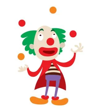 Clown character vector cartoon Stock Illustration