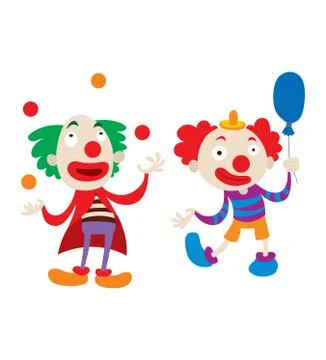 Clown character vector cartoon illustrations Stock Illustration