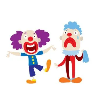 Clown character vector cartoon illustrations Stock Illustration