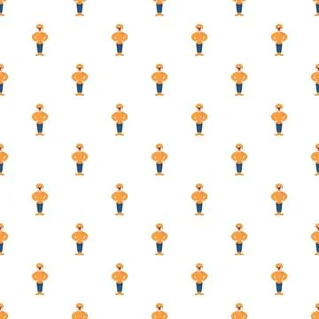 Clown characters standing in pattern for entertainment background Stock Illustration