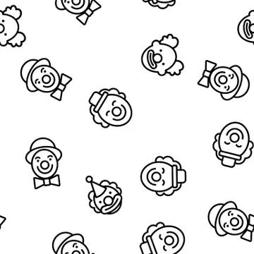 Clown Circus Character Vector Seamless Pattern Illustrazione stock