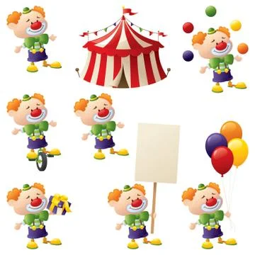 Clown collection Stock Illustration