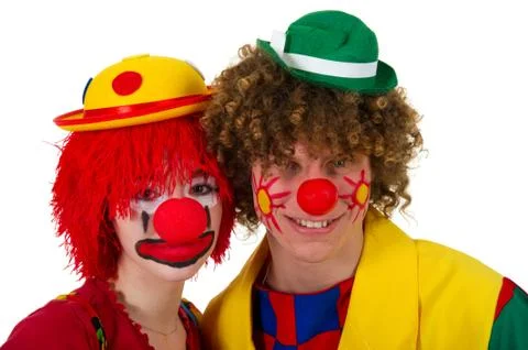 Clown couple Stock Photos