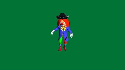 Clown Dance 1 :Looping + Matte Stock Footage 35712467