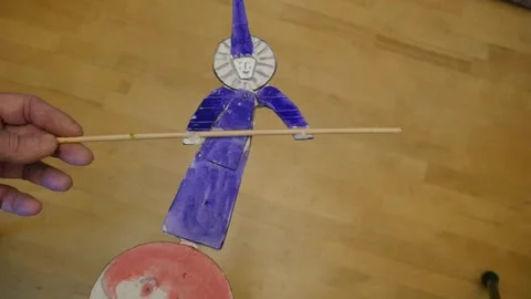 Clown equilibrist on a ball Stock Footage 327123862