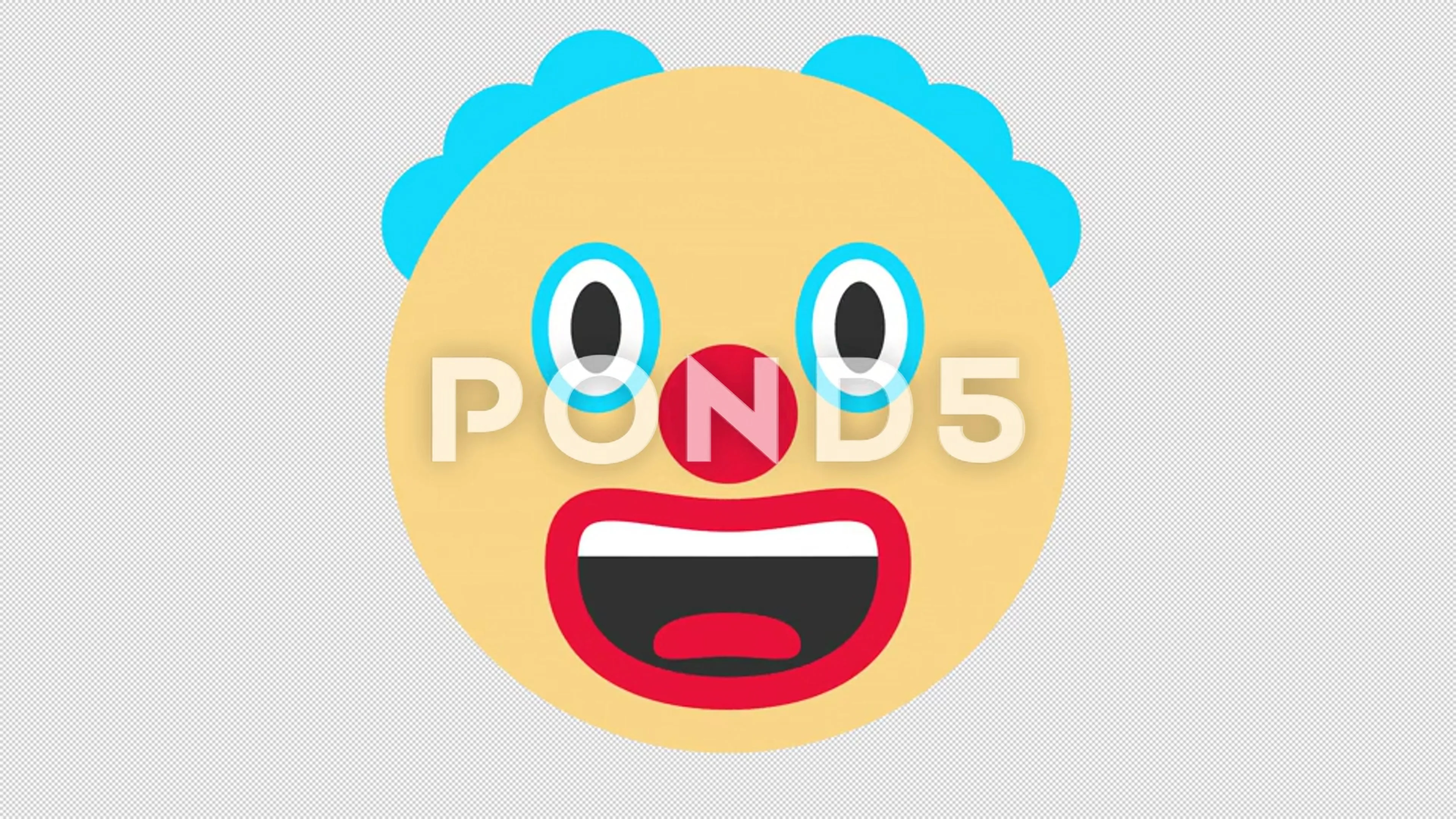 Clown Face Animated Emoji on Transparent... | Stock Video | Pond5