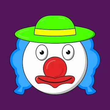 Clown face with a hat Stock Illustration