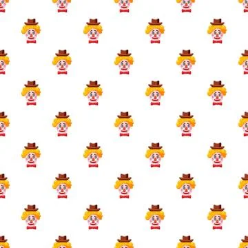Clown face with hat pattern Stock Illustration