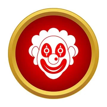 Clown face icon representing circus entertainment and fun Stock Illustration