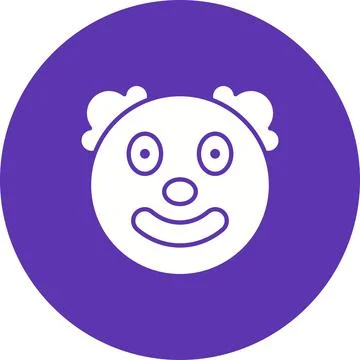 Clown Face icon vector image. Stock Illustration