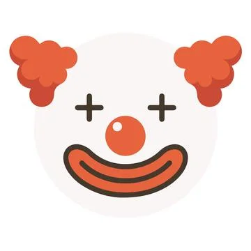 Clown face, minimal simple vector illustration Stock Illustration