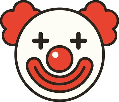 Clown face, minimal simple vector illustration Stock Illustration