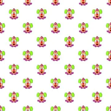 Clown face pattern, cartoon style Stock Illustration