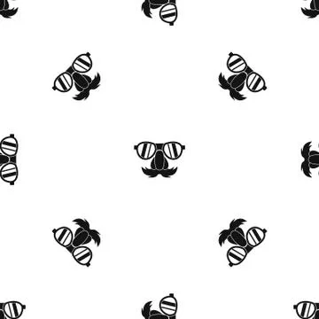 Clown face pattern seamless black Stock Illustration