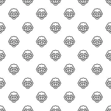 Clown face seamless pattern on white background Stock Illustration