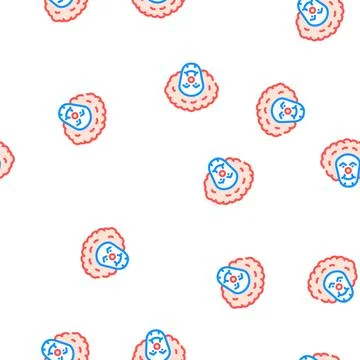 Clown fear vector seamless pattern Illustrazione stock