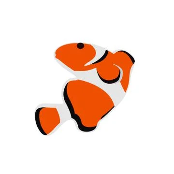 Clown fish logo design vector isolated on white background Stock Illustration