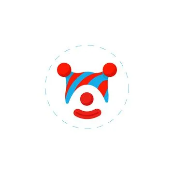 Clown flat icon on white background Stock Illustration