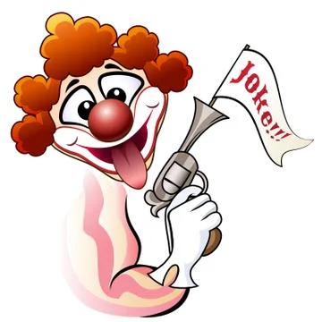 Clown with a gun Stock Illustration
