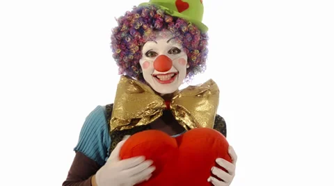 The clown has a big heart 스톡 동영상 32153955