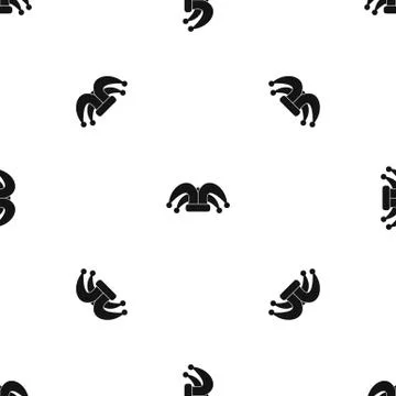 Clown hat pattern seamless black Stock Illustration