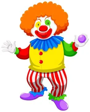 Clown holding a ball Stock Illustration