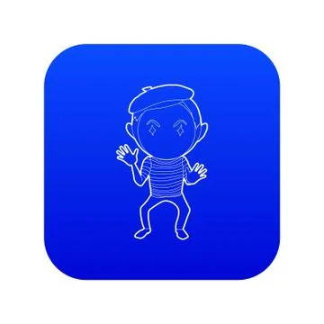 Clown icon blue vector 스톡 일러스트