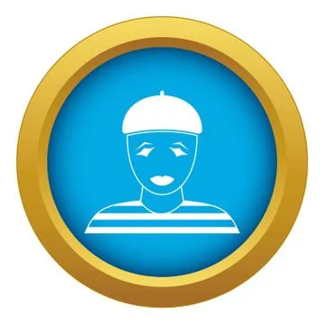 Clown icon blue vector isolated 스톡 일러스트