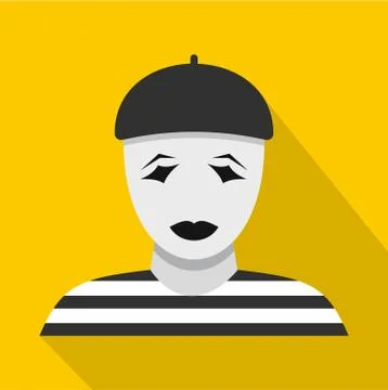 Clown icon, flat style Stock Illustration