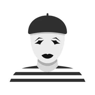 Clown icon, flat style 스톡 일러스트