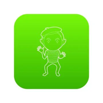 Clown icon green vector Stock Illustration